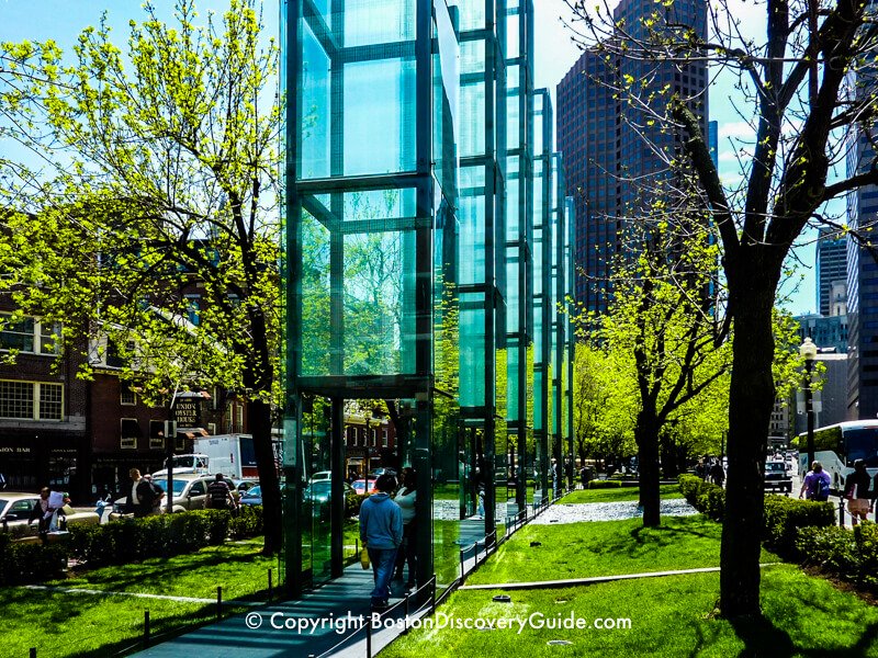 Carmen Park and the New England Holocaust Memorial in Boston during April Carmen Park and the New England Holocaust Memorial in Boston during April