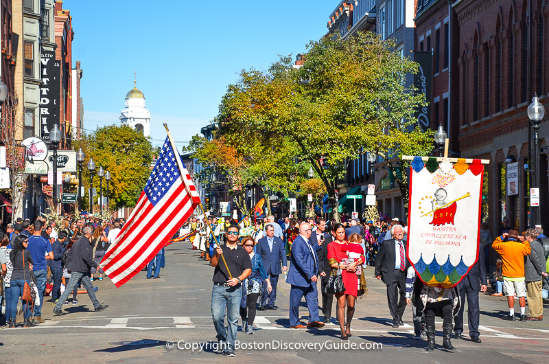 Columbus Day parade in Boston's North End Columbus Day parade in Boston's North End