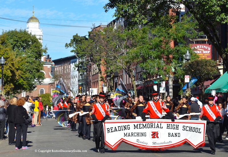 Reading Memorial High School band in Boston's Columbus Day Parade