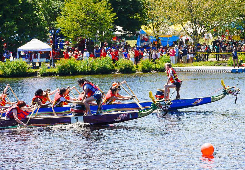 Dragon boats participating in Boston Dragon Boat Festival - photo courtesy of Madeleine Ball