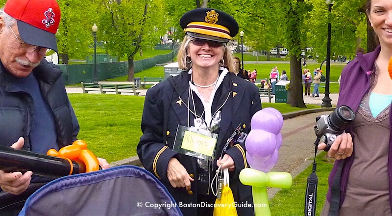 Duckling Day Parade - Officer Michael greets the children