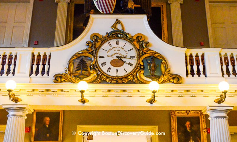 Clock in Faneuil Hall  