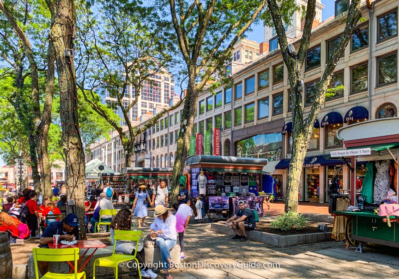 Across the Greenway from the Marriott Long Wharf:  Faneuil Marketplace on a sunny afternoon