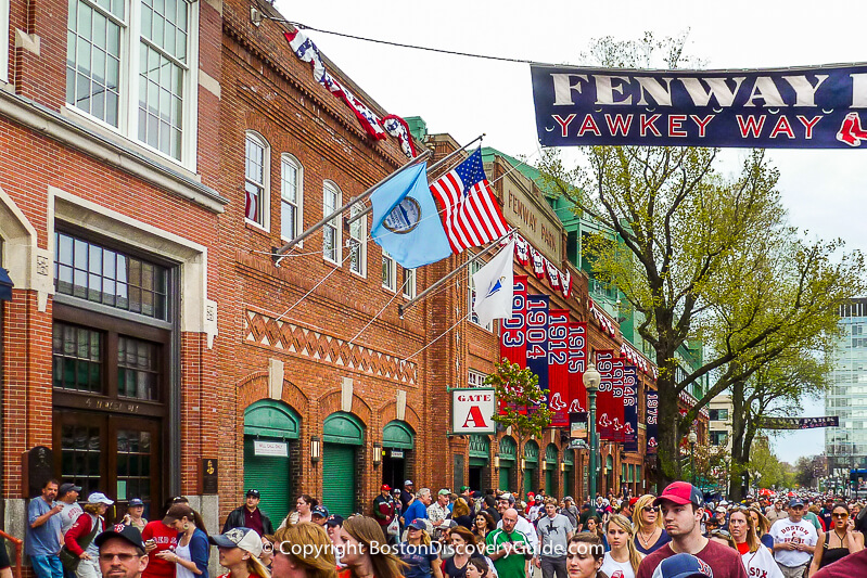 Red Sox Schedule May - Red Sox fans walking to Fenway Park