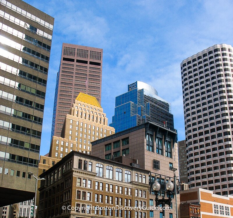 Old and new buildings in Boston's Financial District Old and new buildings in Boston's Financial District