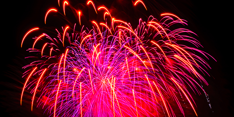 Fireworks over Boston Harbor on New Year's Eve