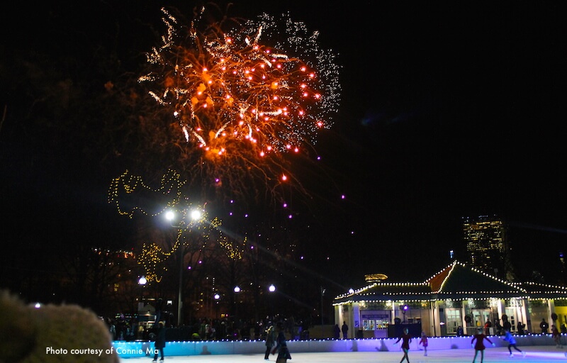 First Night fireworks over Boston Common First Night fireworks over Boston Common