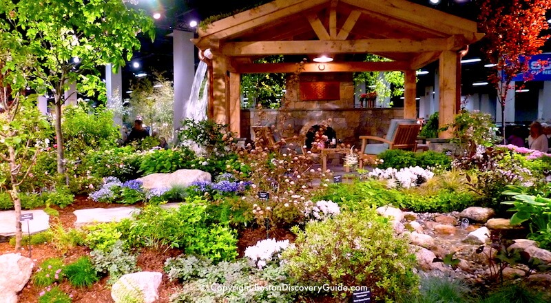 Boston Flower and Garden Show - outdoor seating display Boston Flower and Garden Show - outdoor seating display