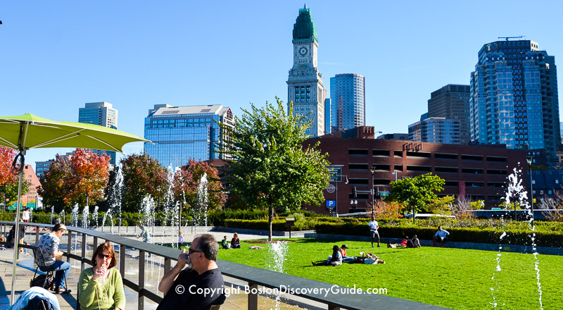 Mellow moments on Boston's Greenway in the North End Parks area Mellow moments on Boston's Greenway in the North End Parks area