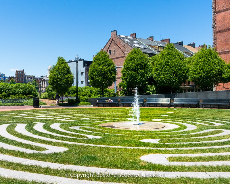 Daytime photo of the Labyrinth on the Rose Kennedy Greenway 