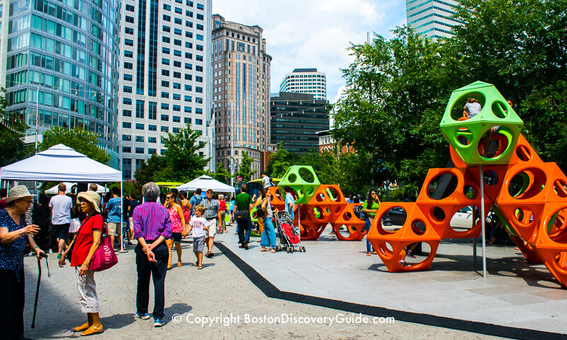 Boston's Greenway attraction:  Playground in the Chinatown Park