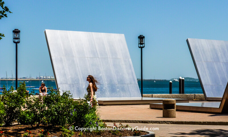 Giant sculptures along Harborwalk near the InterContinental Hotel