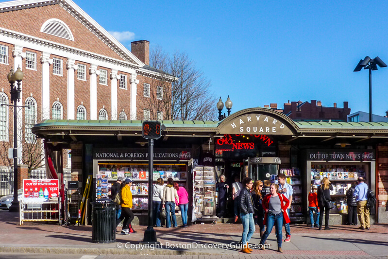 Boston neighborhoods:  Harvard Square in Cambridge - a separate city across the Charles River