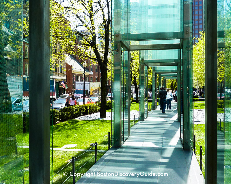 Walking through the New England Holocaust Memorial Walking through the New England Holocaust Memorial