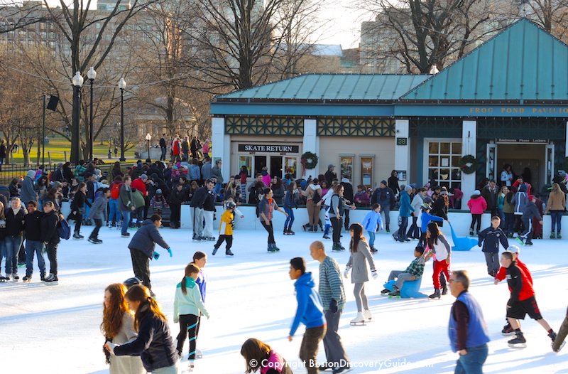 Ice rink on Boston Common - As you can see, a few people are in shirtsleeves, and there is no snow on the ground Ice rink on Boston Common - As you can see, a few people are in shirtsleeves, and there is no snow on the ground