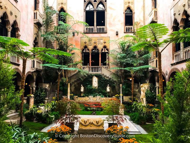 Inner courtyard at the Isabella Stewart Gardner Museum