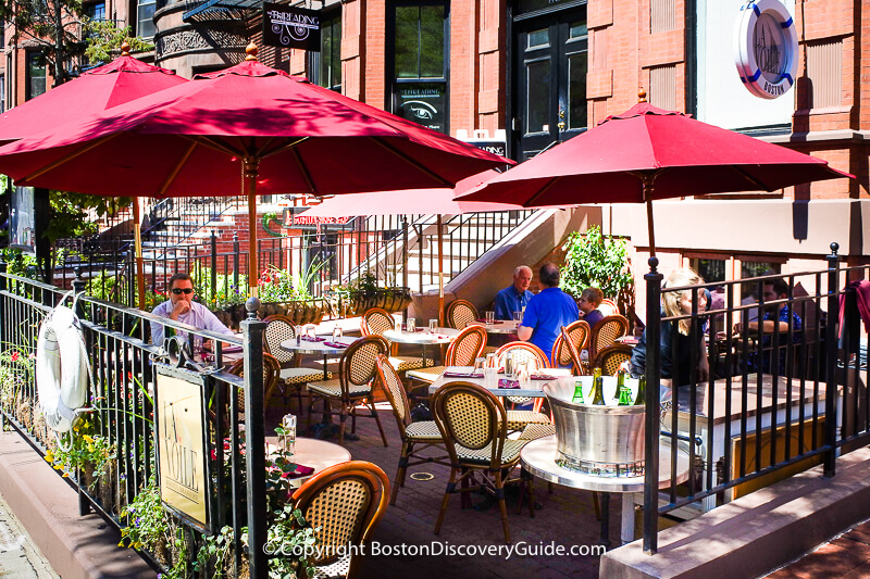 Patio dining on Newbury Street