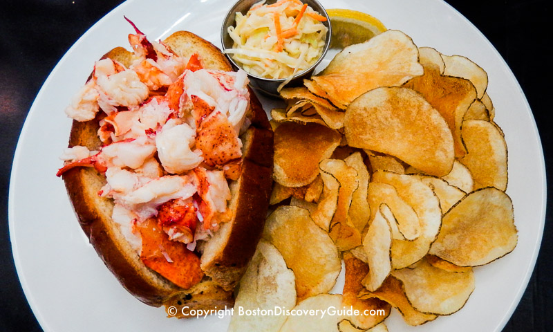 Lobster roll at Row 34, top Boston seafood restaurant in Fort Point