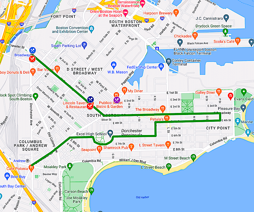 The official route for Boston's St Patrick's Day Parade The official route for Boston's St Patrick's Day Parade