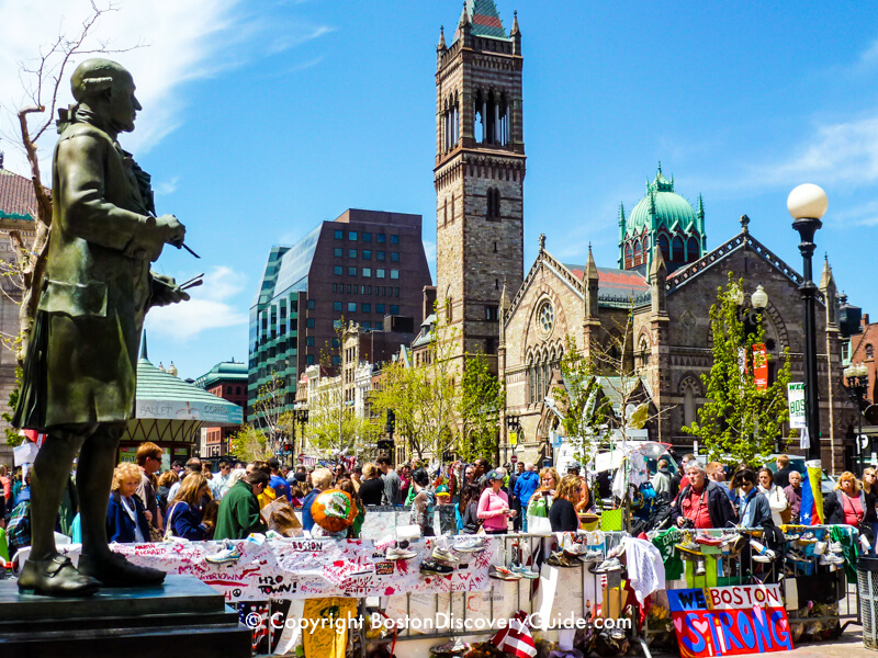 Boston Marathon memorials in Copley Square