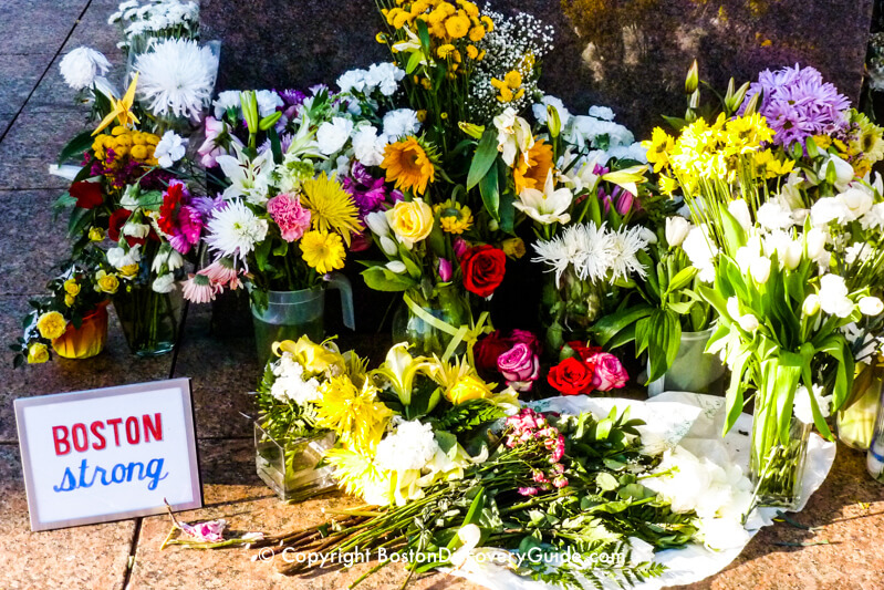 A closer view of the memorial for Lu Lingzi at Boston University