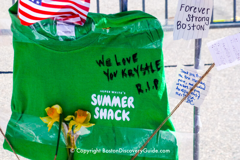 Memorial on Hereford Street to Krystle Campbell, 29 years old, killed in the bomb explosions Memorial on Hereford Street to Krystle Campbell, 29 years old, killed in the bomb explosions