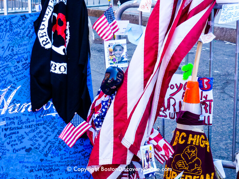 Memorial to Martin Richard, 8 years old, killed by the bomb explosions Memorial to Martin Richard, 8 years old, killed by the bomb explosions