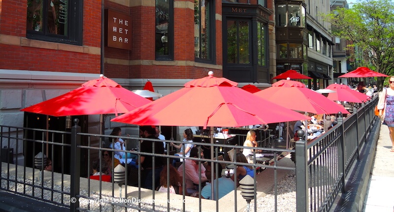 Met Bar's outdoor seating area in Boston's Back Bay Met Bar's outdoor seating area in Boston's Back Bay