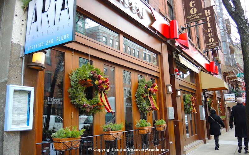 Holiday decorations in Boston's North End 