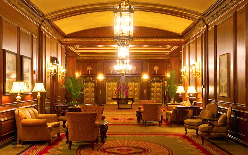 Ornate lobby of historic Omni Parker House Hotel in Boston Ornate lobby of historic Omni Parker House Hotel in Boston