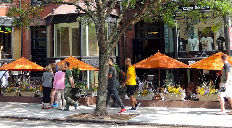 Piattini's outdoor seating area in Boston's Back Bay 