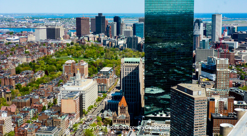 View from Prudential Skywalk looking east toward the Financial District and Boston Harbor View from Prudential Skywalk looking east toward the Financial District and Boston Harbor