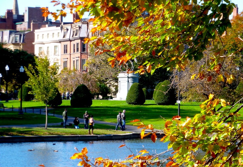 Early October fall color in Boston's Public Garden