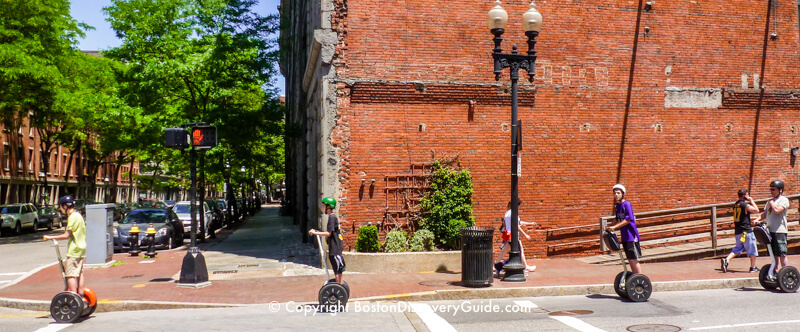 Segway riders in Boston's North End Segway riders in Boston's North End