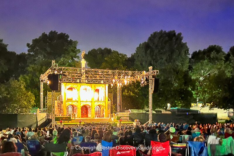 Shakespeare on the Common's temporary stage on Boston Common