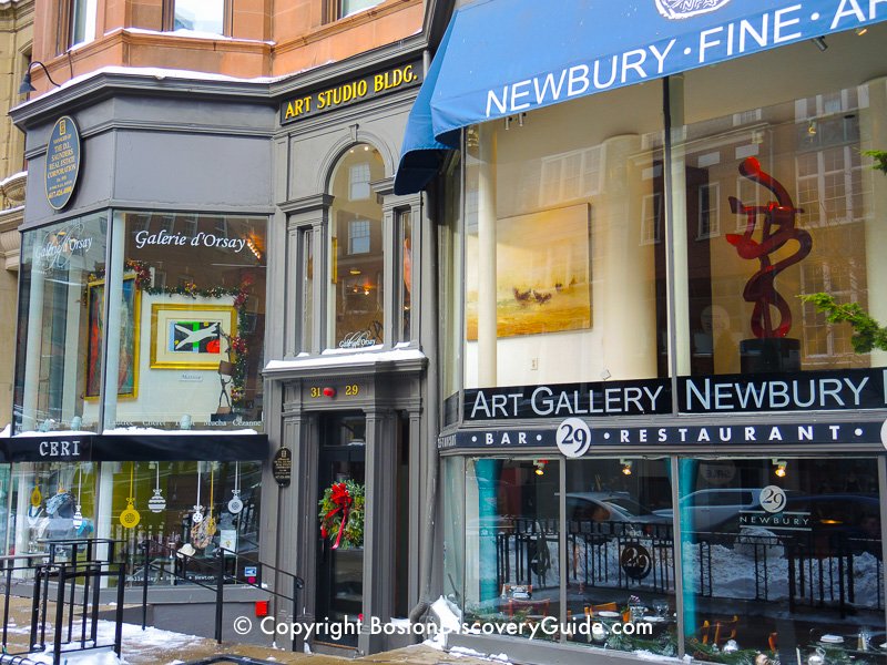 Winter walking tour of Boston: Newbury Street