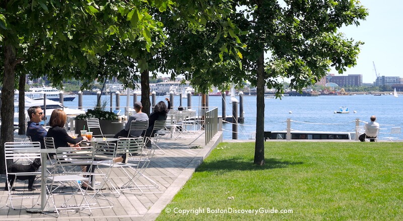 Harborwalk along Seaport area of South Boston Waterfront