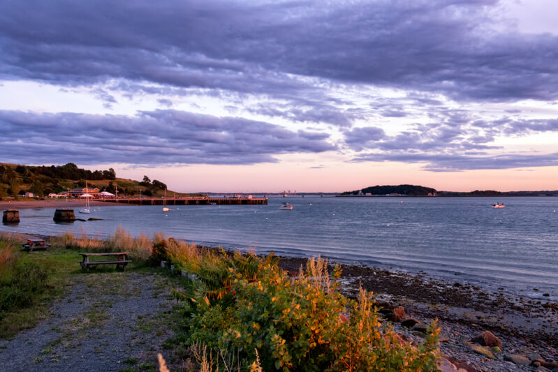 Sunset at Spectacle Island Beach