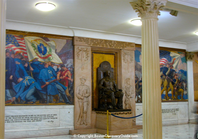 Palladian window and grand staircase in Massachusetts State House