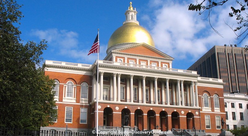 Massachusetts State House in Boston's Beacon Hill Massachusetts State House in Boston's Beacon Hill