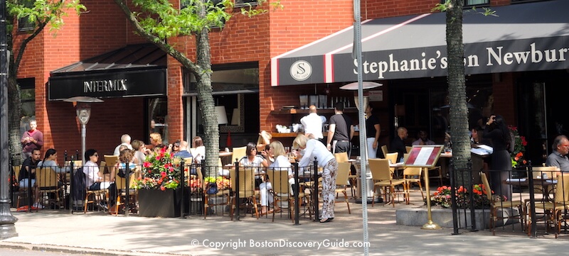 Stephanie's outdoor seating area in Boston's Back Bay Stephanie's outdoor seating area in Boston's Back Bay