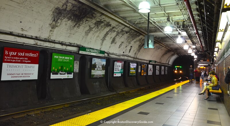 Tracks at Haymarket Station on the T's Green Line