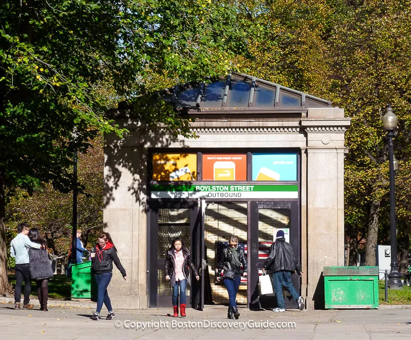 This Boylston Street station for the T's Green Line give access ONLY to Outbound trains This Boylston Street station for the T's Green Line give access ONLY to Outbound trains