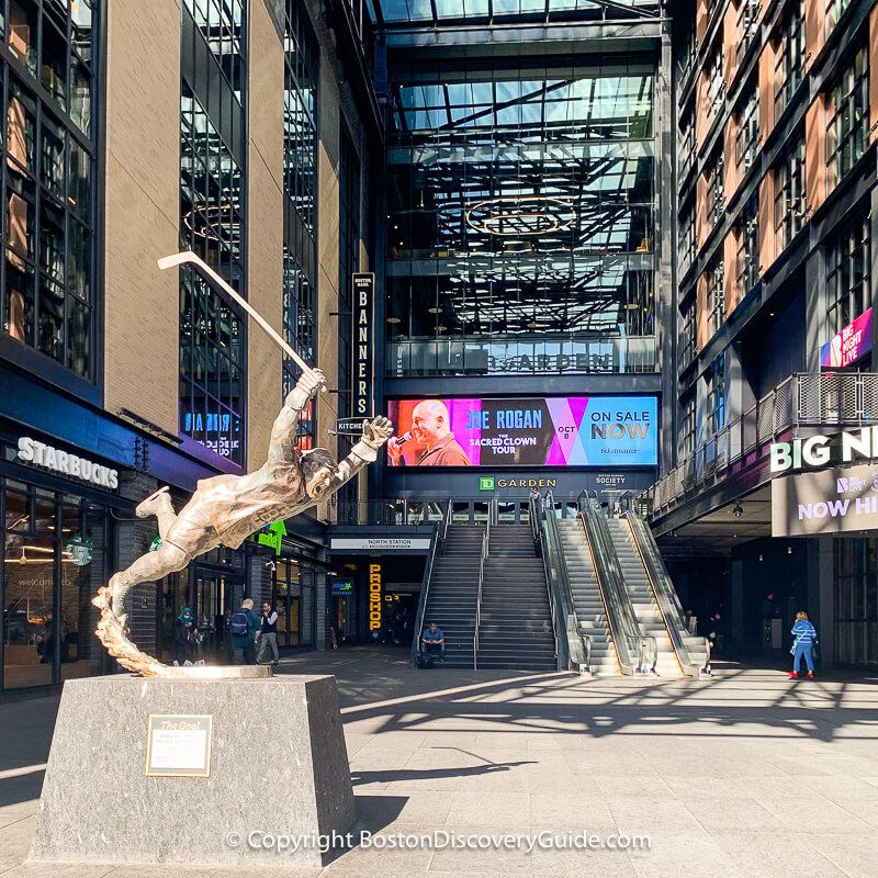 Statue of Boston Bruin Bobby Orr at TD Garden