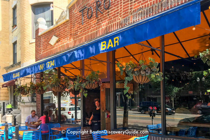 Parish Cafe's outdoor seating area on Boston's Boylston Street 