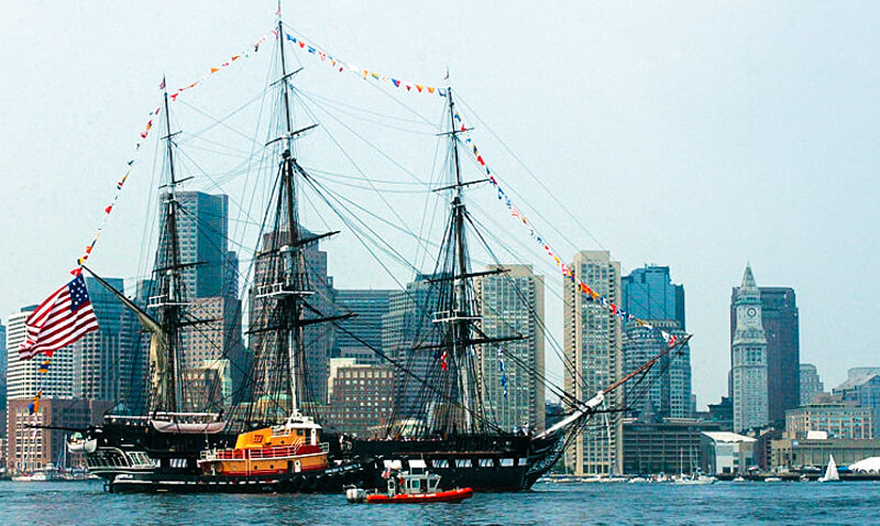 USS Constitution and the Boston skyline USS Constitution and the Boston skyline