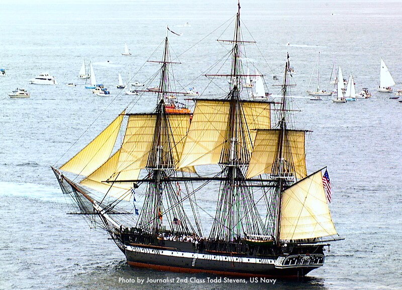 USS Constitution in Boston Harbor 