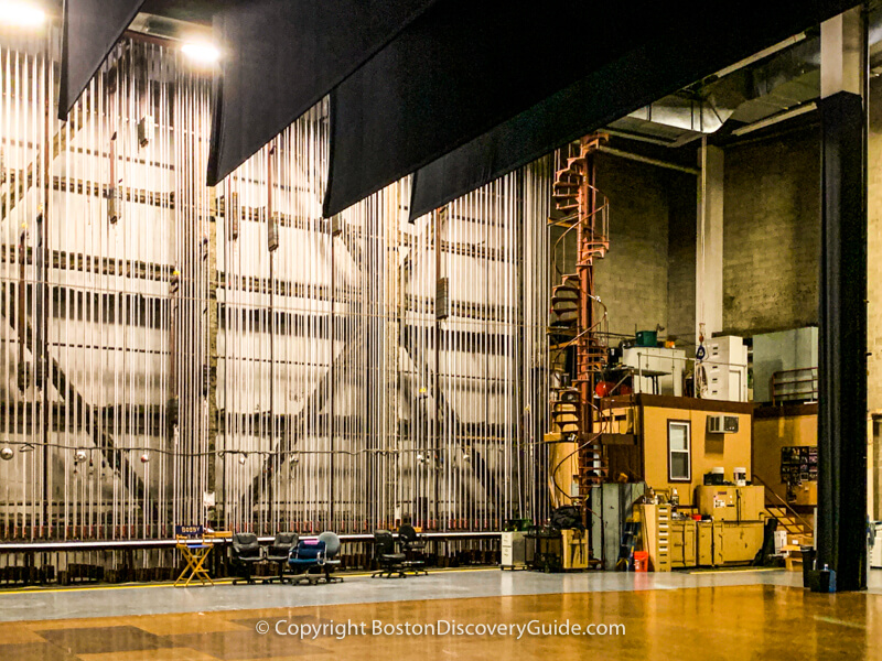 Spiral stairs on Stage Right at the Wang Theatre