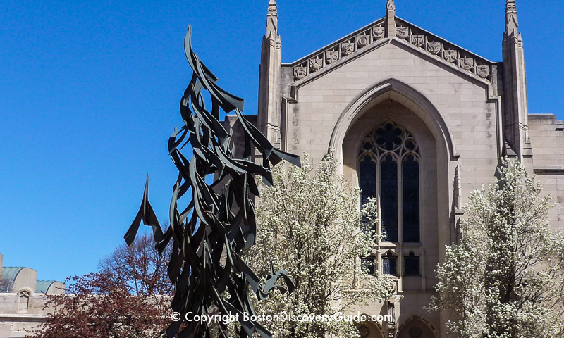 Free at Last memorial honoring Dr. Martin Luther King, Jr in front of Marsh Chapel on the Boston University campus