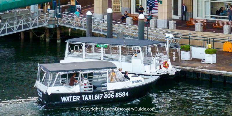 Water taxi arriving from the airport at Rowes Wharf